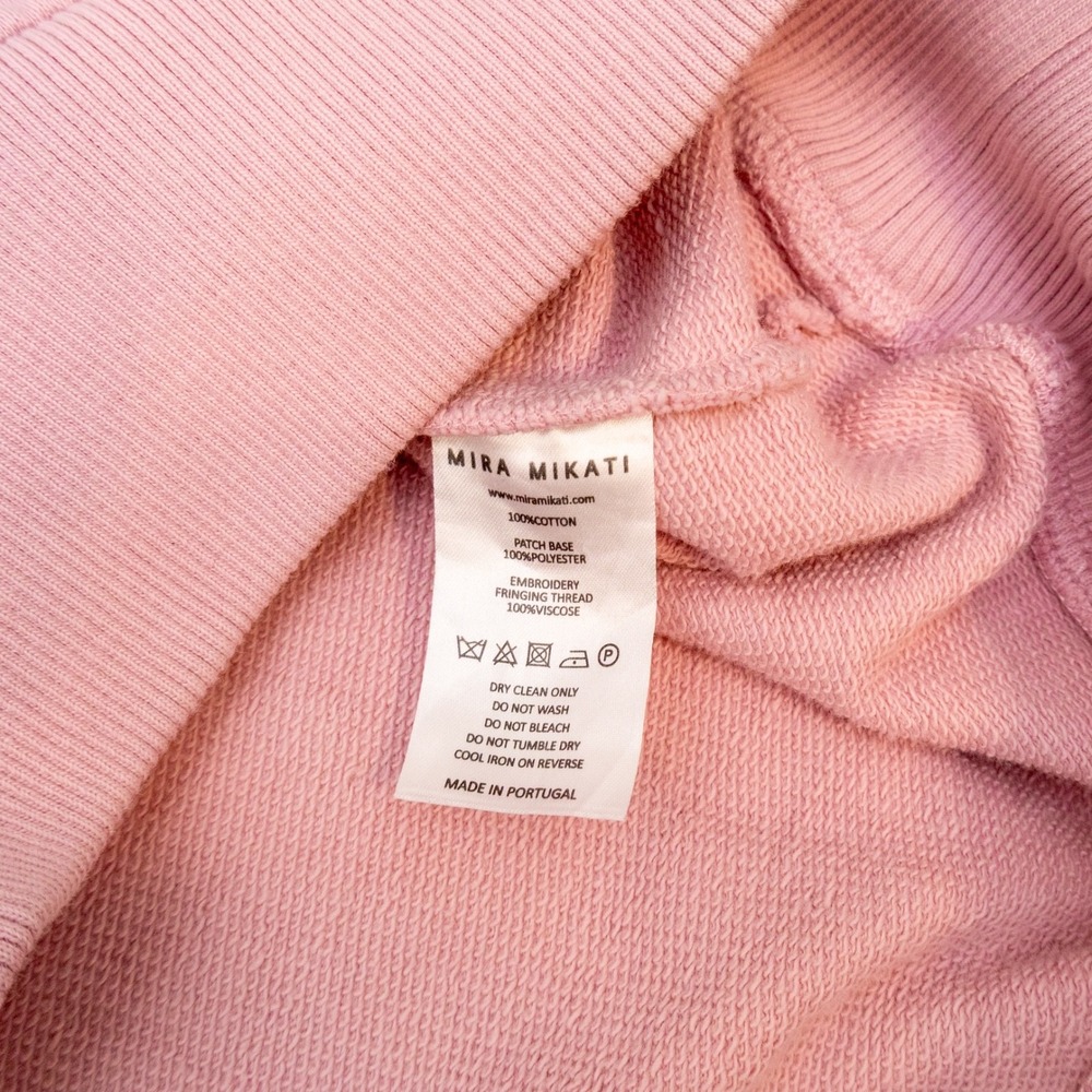 Mira Mikati Pink Cropped Hoodie with‎ Multicolor Embroidery – Size US 4 / EU 36 - Picture 7 of 7